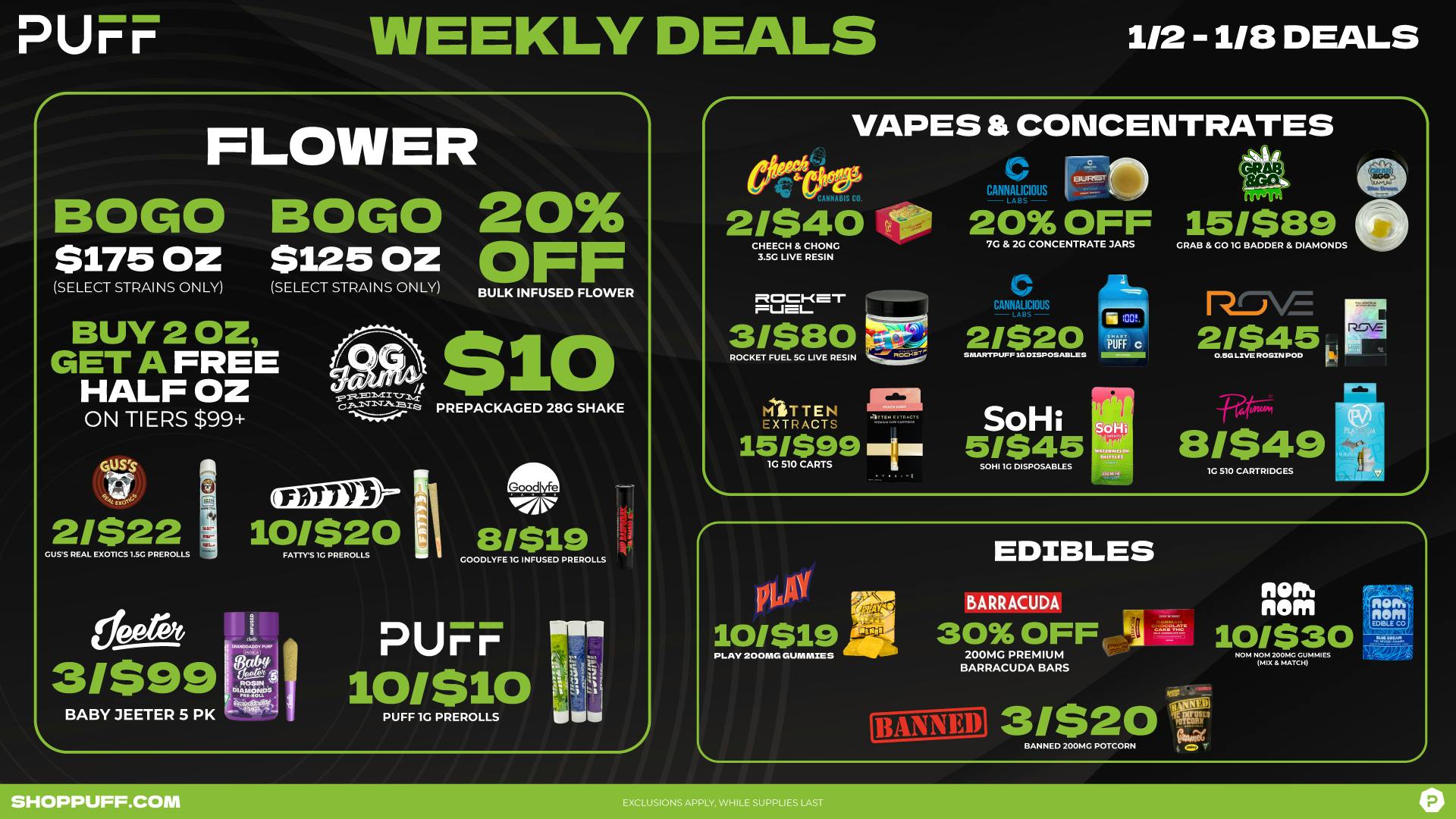 PUFF New Buffalo - RECREATION 21+ -NOW OPEN! ☃️WEEKLY DEALS ☃️