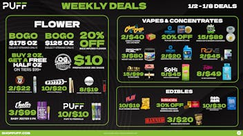 PUFF Oscoda - RECREATIONAL 21+ Oscoda Puff Weekly Deals