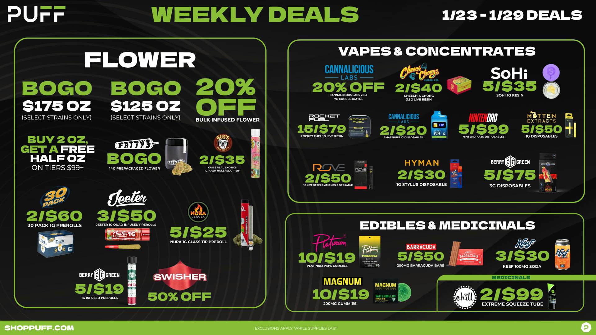 PUFF Traverse City - RECREATIONAL 21+ WEEKLY DEALS!!!!!