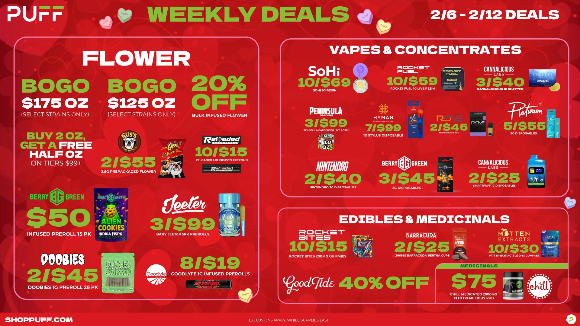 PUFF Traverse City - RECREATIONAL 21+ WEEKLY DEALS!!!!!