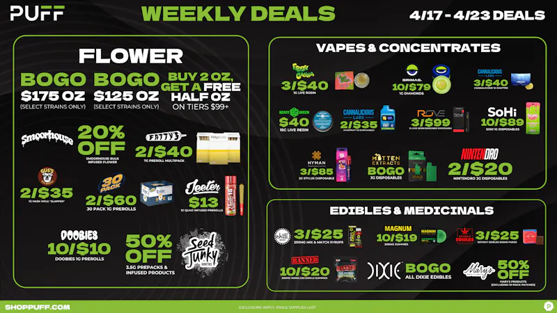 PUFF Madison Heights Delivery - Recreational 🔥PUFF WEEKLY DEALS 04/17 - 04/23🔥