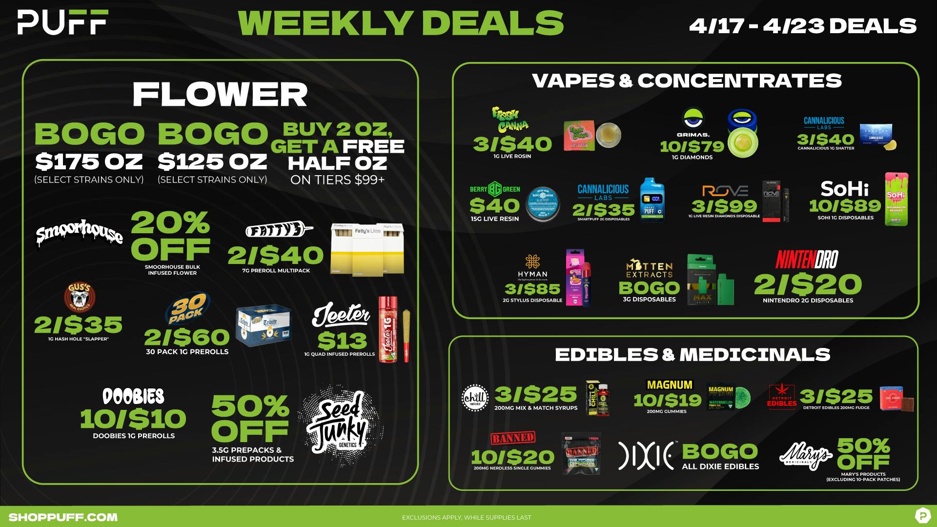 PUFF Kalamazoo - RECREATIONAL 21+ 🔥😮‍💨Puff Kalamazoo 4/17-4/23😮‍💨🔥