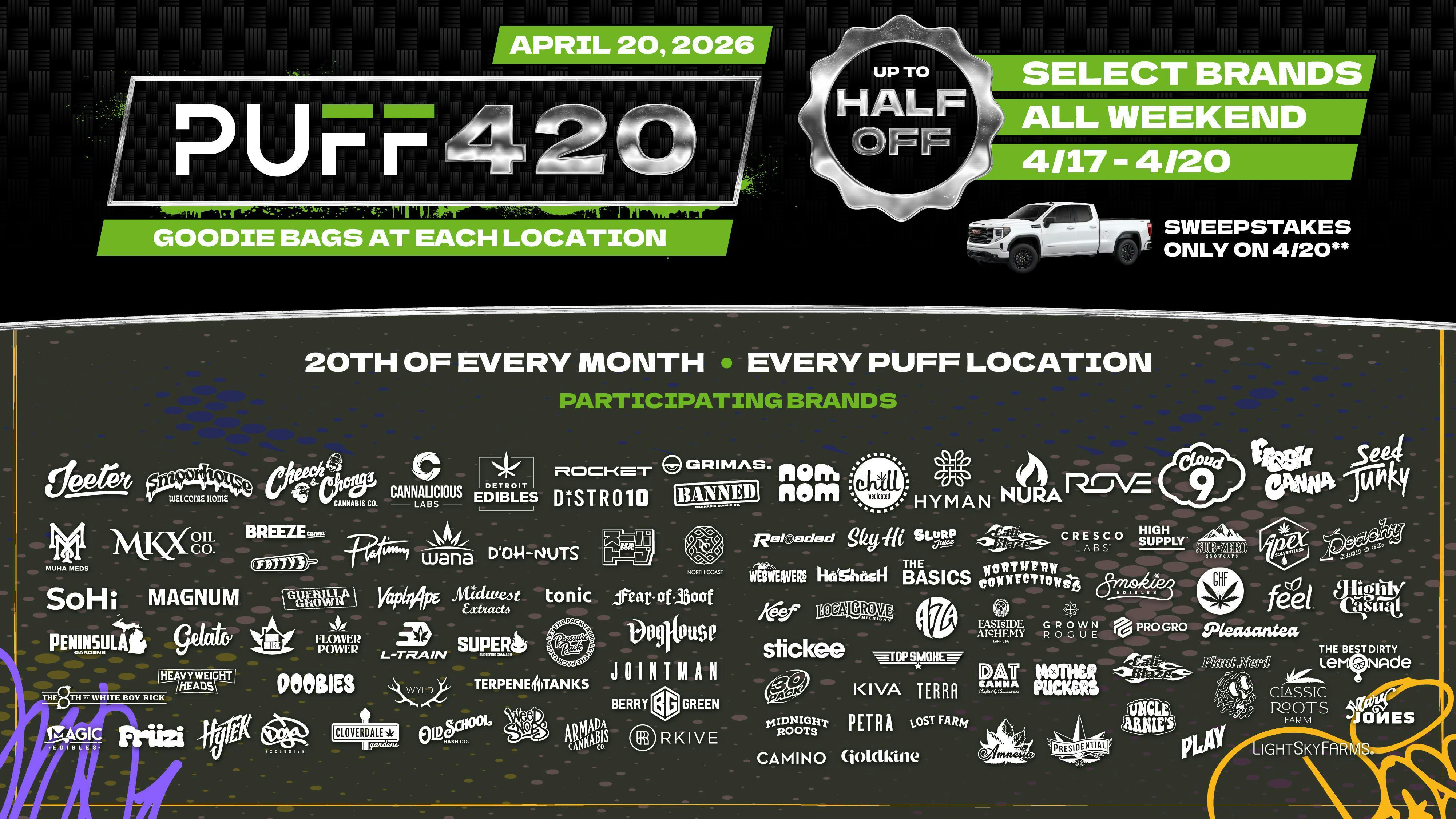 PUFF New Buffalo - RECREATION 21+ -NOW OPEN! !!!HAPPY 420! 50% OFF HOTTEST BRANDS 4/17-4/20!!!