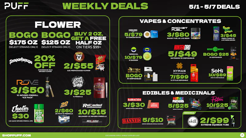 PUFF Sturgis - RECREATIONAL 21+ 🔥🔥PUFF'S WEEKLY DEALS🔥🔥