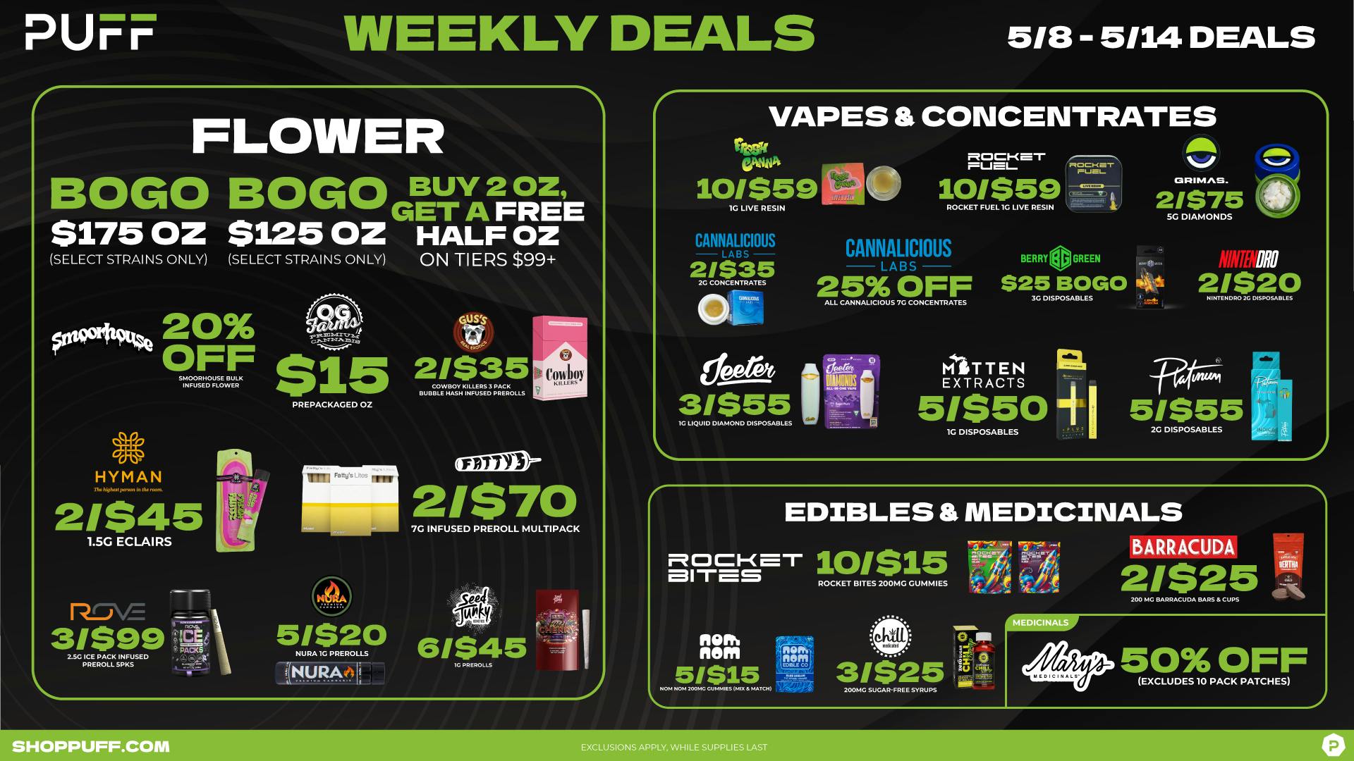 PUFF New Buffalo - RECREATION 21+ -NOW OPEN! PUFF WEEKLY DEALS
