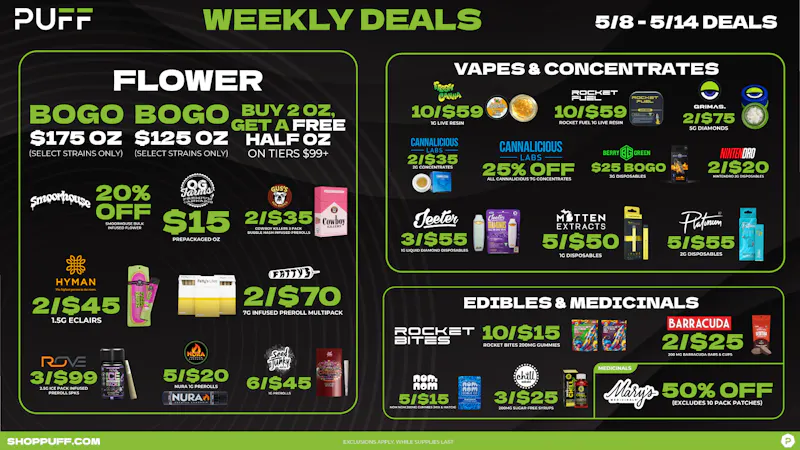 PUFF Monroe - RECREATIONAL 21+ NOW OPEN! 🔥 Weekly Deals 🔥