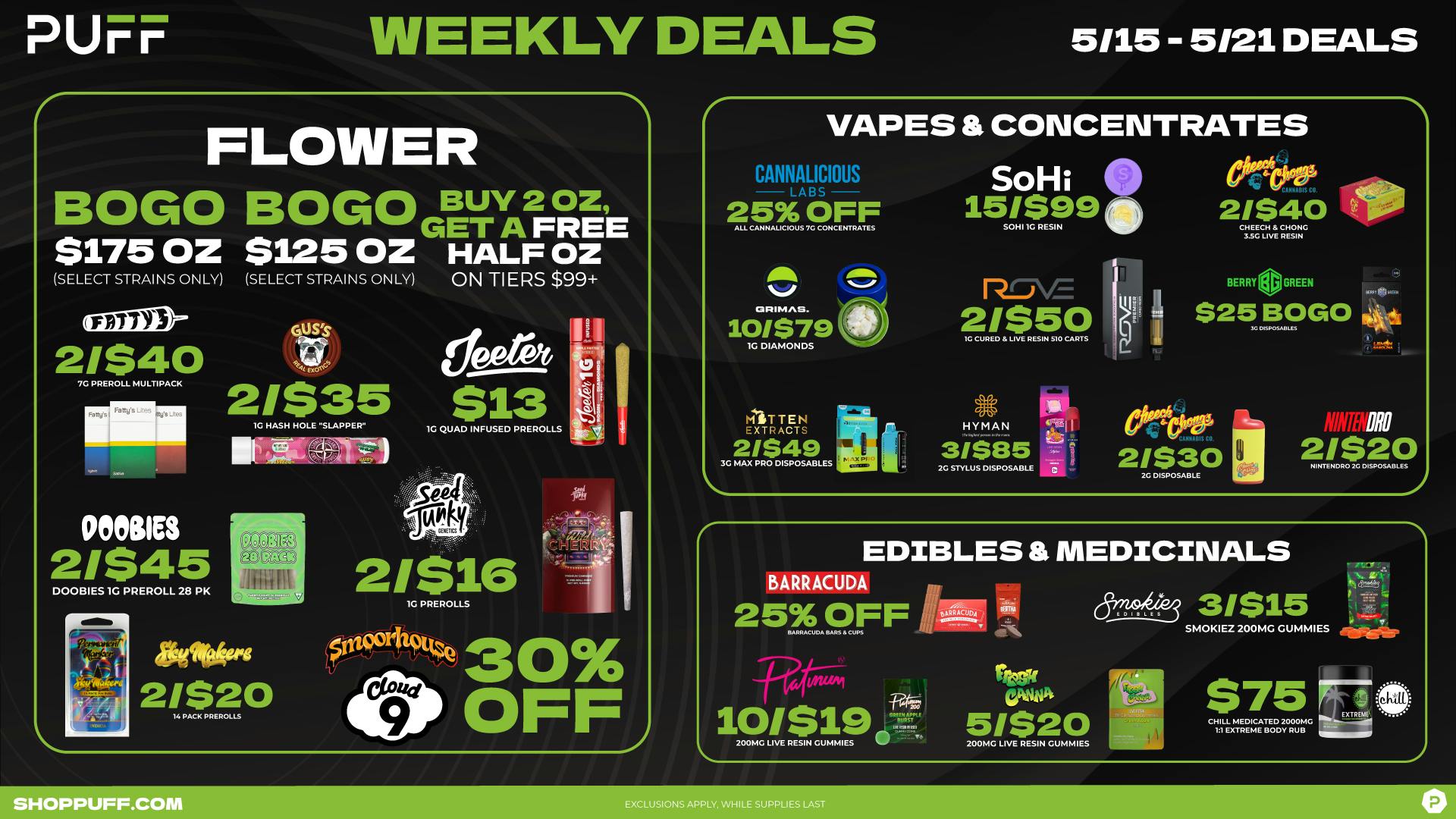 PUFF Bay City - RECREATIONAL 21+ 🔥🔥PUFF'S WEEKLY DEALS🔥🔥