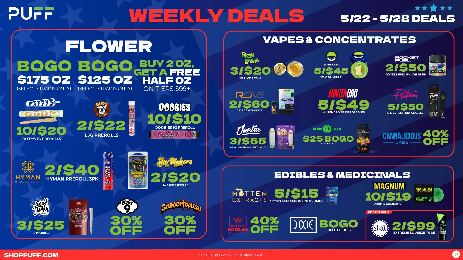 PUFF Bay City - RECREATIONAL 21+ 🔥🔥PUFF'S WEEKLY DEALS🔥🔥