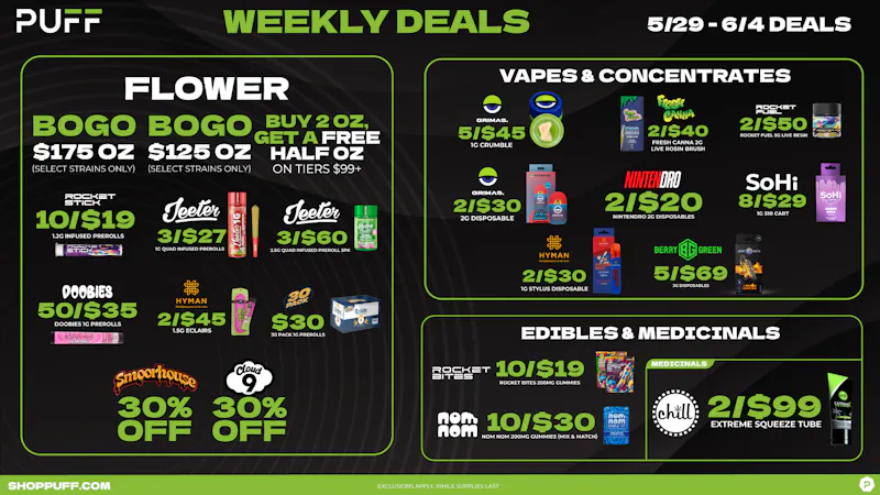 PUFF Sturgis - RECREATIONAL 21+ 🔥🔥PUFF'S WEEKLY DEALS 5/29 - 6/4🔥🔥