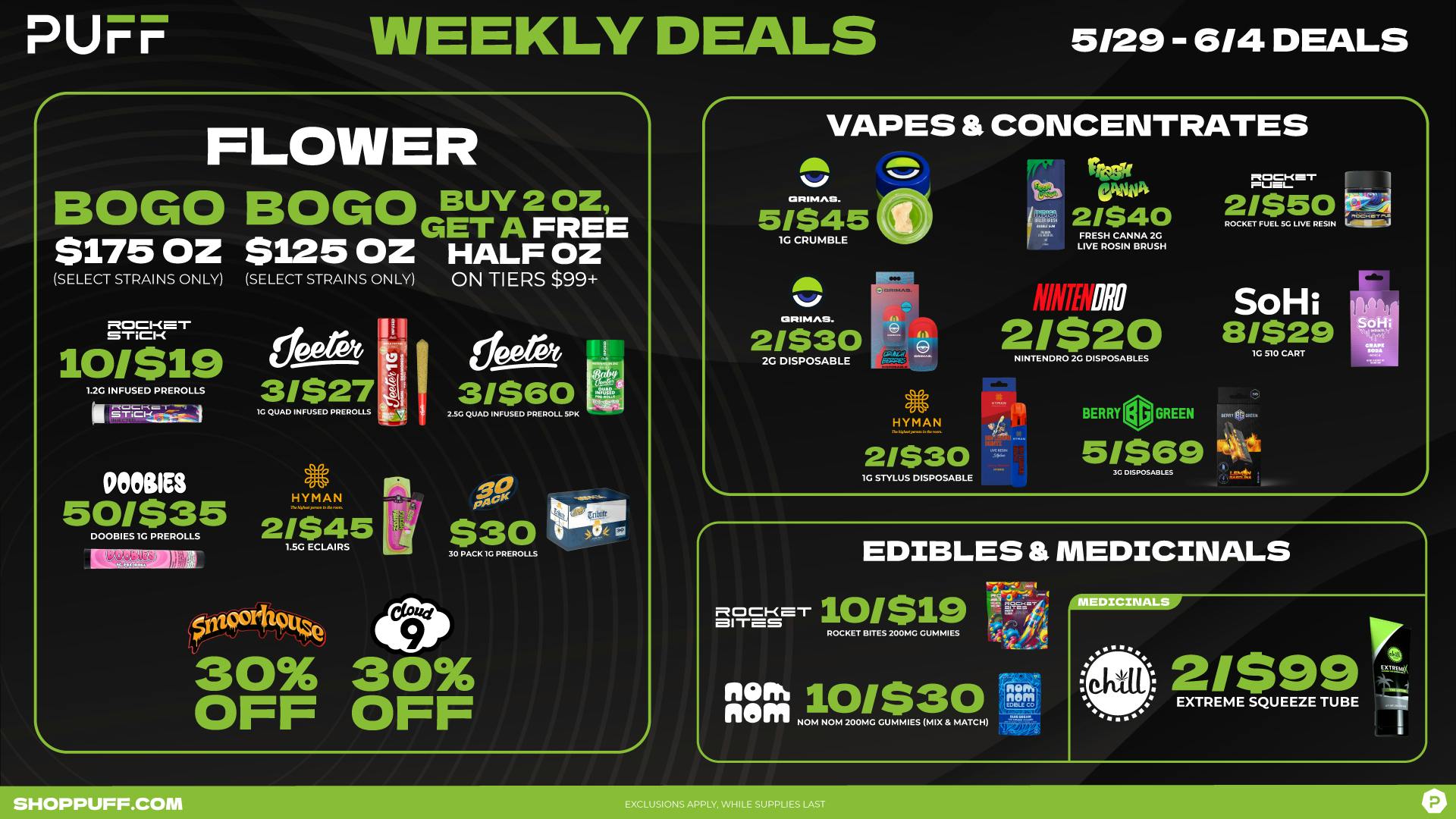 PUFF Kalamazoo - RECREATIONAL 21+ 🔥💨Puff Weekly Deals 5/29-6/4💨🔥