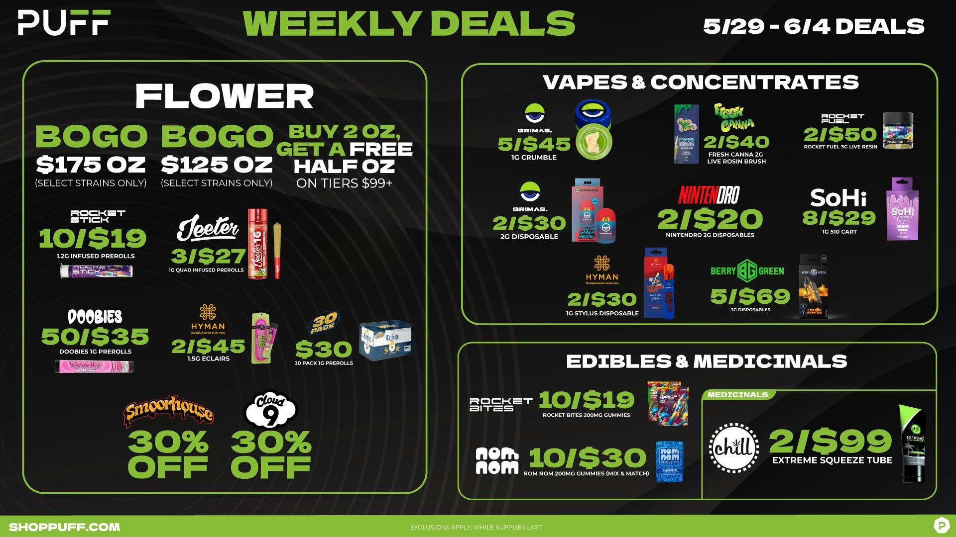 PUFF Madison Heights - Recreational 21+ 🌿🔥PUFF'S WEEKLY DEALS🔥🌿 05/29-06/04
