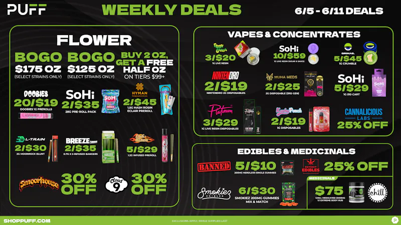 PUFF Bay City - RECREATIONAL 21+ 🔥🔥PUFF'S WEEKLY DEALS🔥🔥