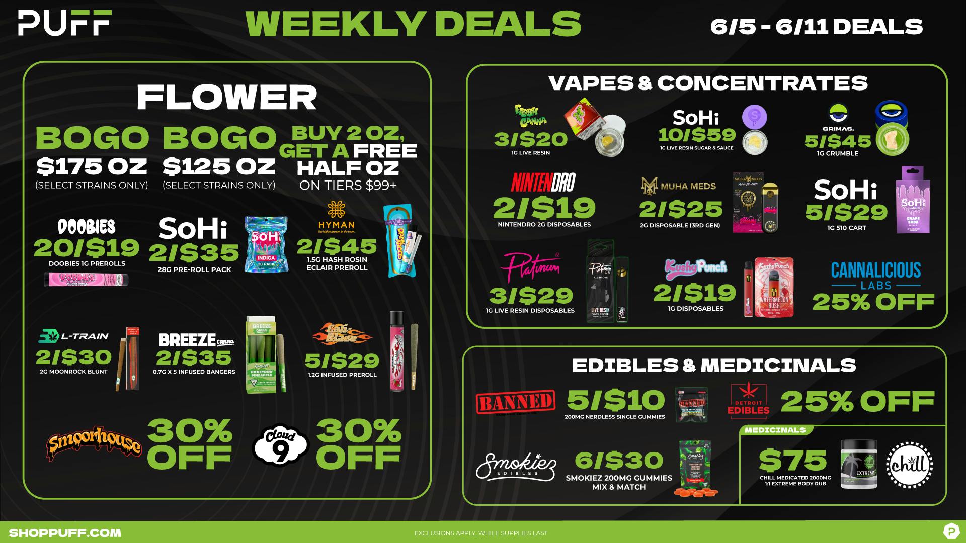 PUFF Kalamazoo - RECREATIONAL 21+ 🔥🔥Puff Kalamazoo Weekly Deal 6/5-6/11🔥🔥