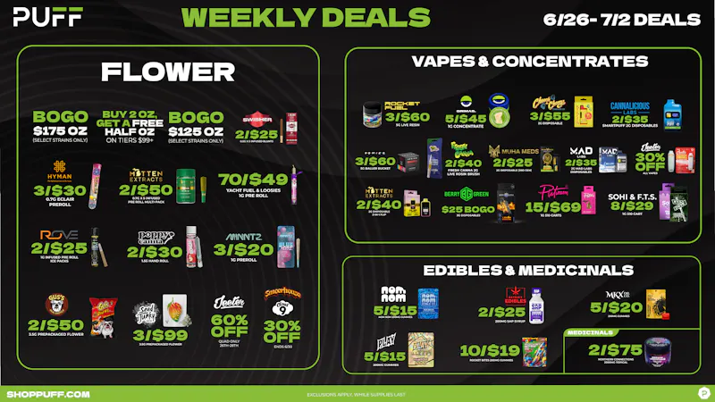 PUFF Monroe - RECREATIONAL 21+ NOW OPEN! 🌿🔥PUFFS WEEKLY DEALS 6/26-7/2🔥🌿