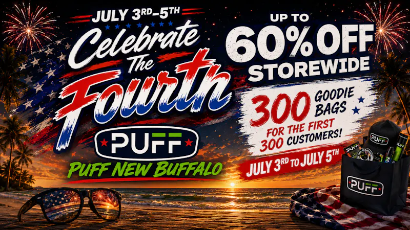 PUFF New Buffalo - RECREATION 21+ -NOW OPEN! 💥 FOURTH OF JULY WEEKEND UP TO 60% OFF 💥