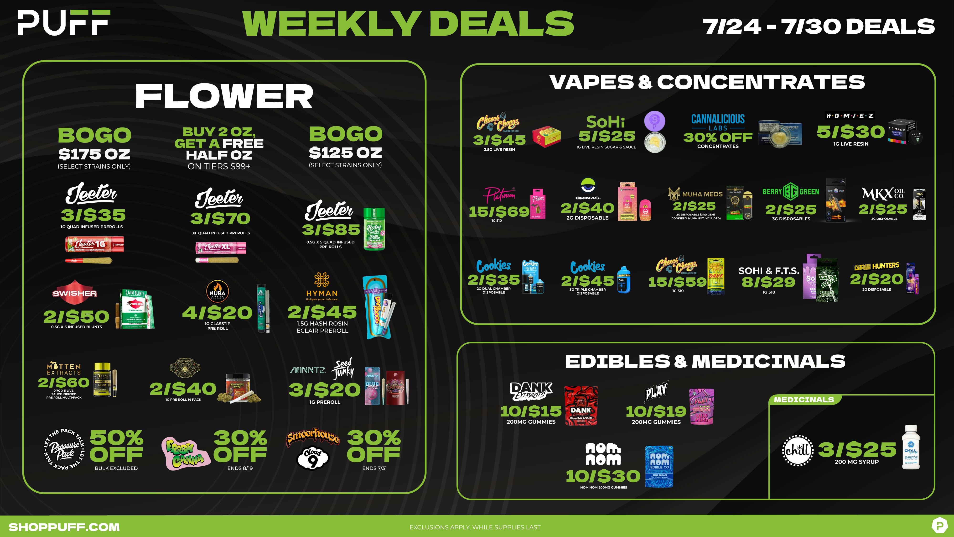 PUFF New Buffalo - RECREATION 21+ -NOW OPEN! HOT WEEKLY DEALS