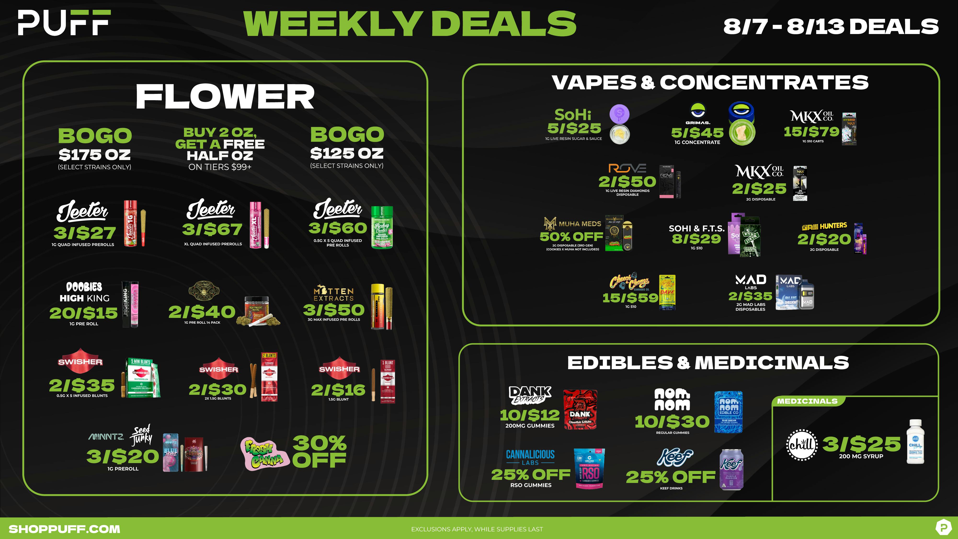 PUFF Monroe - RECREATIONAL 21+ NOW OPEN! 🌿🔥PUFFS WEEKLY DEALS 8/7-8/13🔥🌿