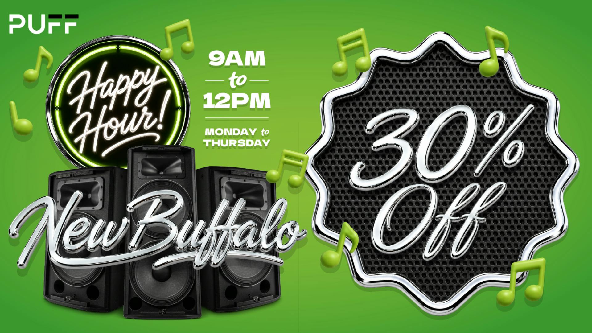 PUFF New Buffalo - RECREATION 21+ -NOW OPEN! 🎉HAPPY HOUR 9AM-12PM, 30% OFF!!!