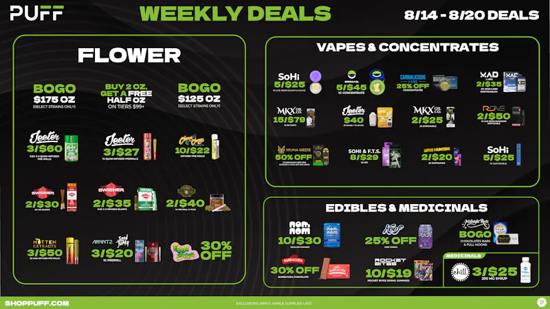 PUFF Bay City - RECREATIONAL 21+ 🔥🔥PUFF'S WEEKLY DEALS 8/14-8/20🔥🔥