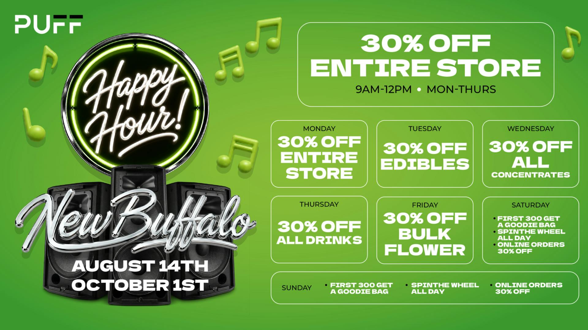 PUFF New Buffalo - RECREATION 21+ -NOW OPEN! SATURDAY AND SUNDAY GOODIE BAGS