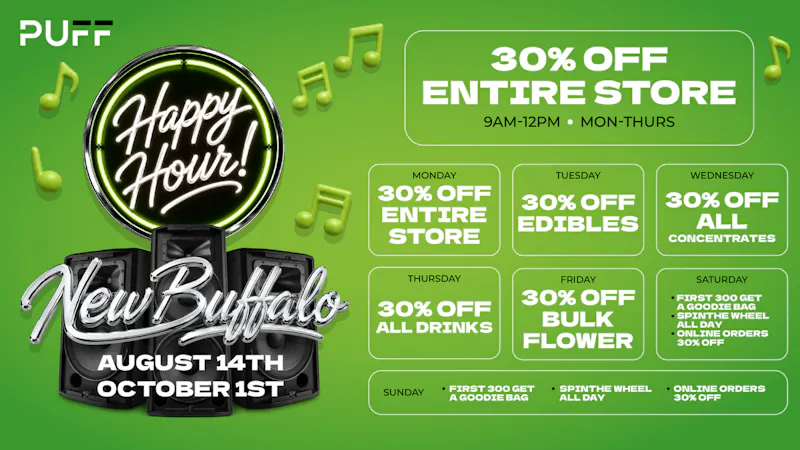 PUFF New Buffalo - RECREATION 21+ -NOW OPEN! SATURDAY AND SUNDAY GOODIE BAGS