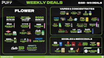 PUFF Kalamazoo - RECREATIONAL 21+ 💚💨Puff's Weekly Deals 8/28-9/3 💨💚