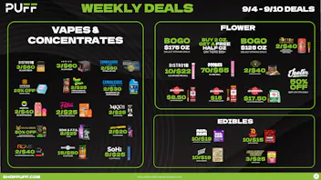 PUFF Kalamazoo - RECREATIONAL 21+ Puff's Weekly Deals 9/4-9/10