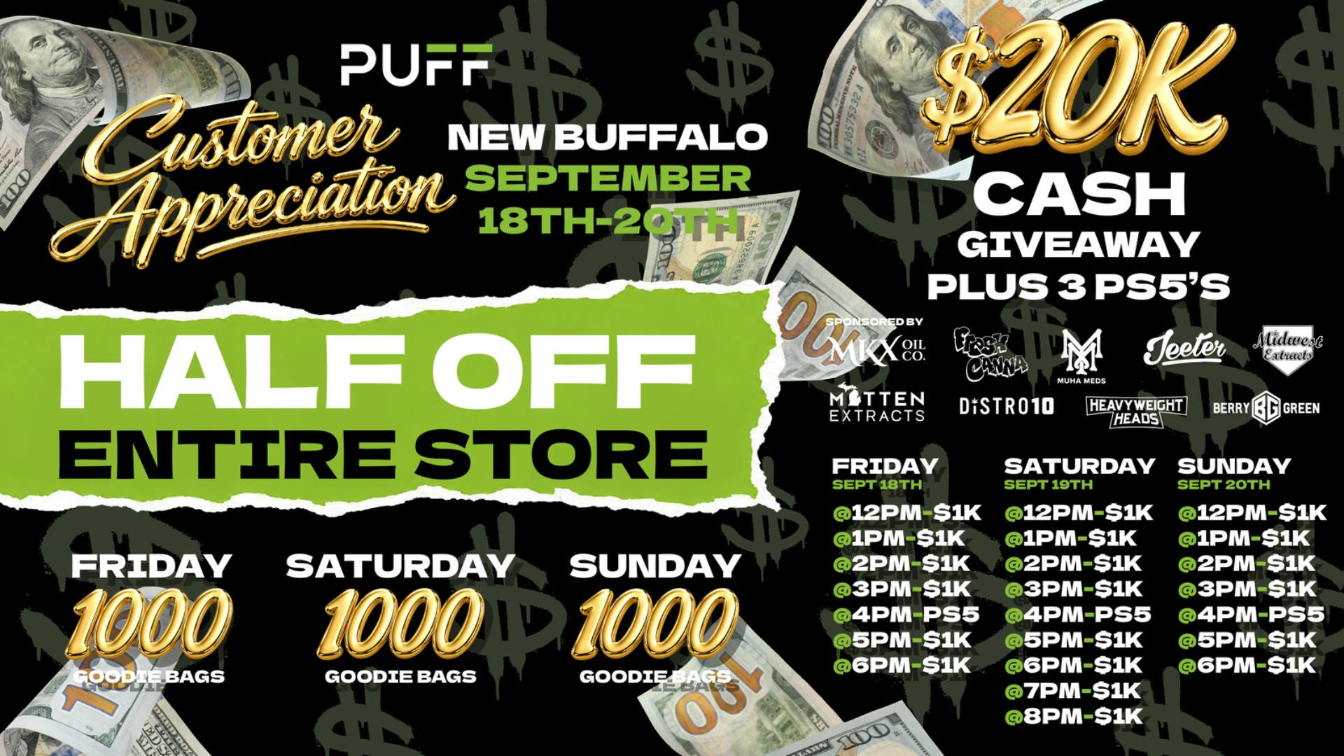 PUFF New Buffalo - RECREATION 21+ -NOW OPEN! HALF OFF ENTIRE STORE SEPT 18-20TH