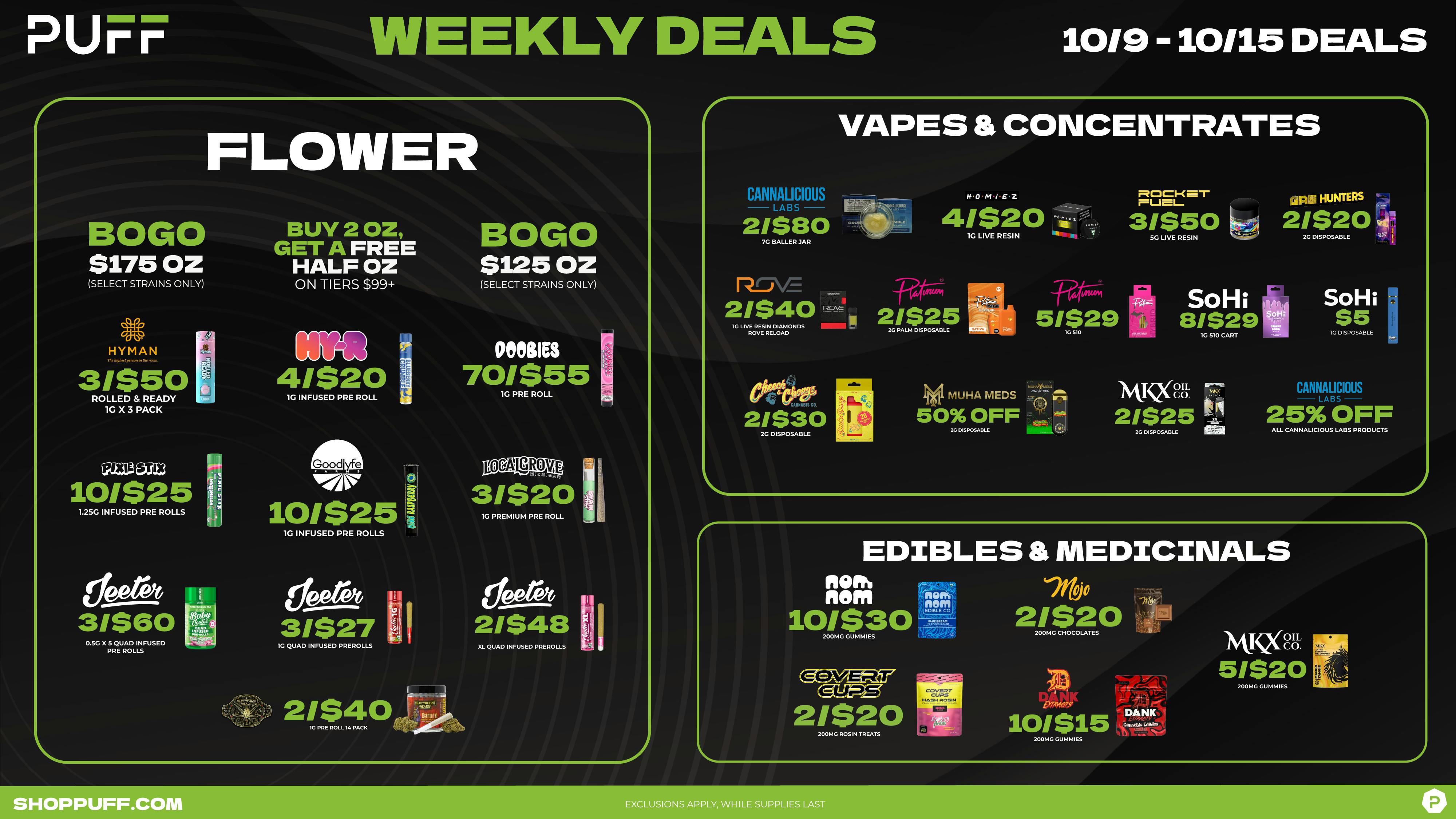 PUFF Sturgis - RECREATIONAL 21+ !WEEKLY DEALS!