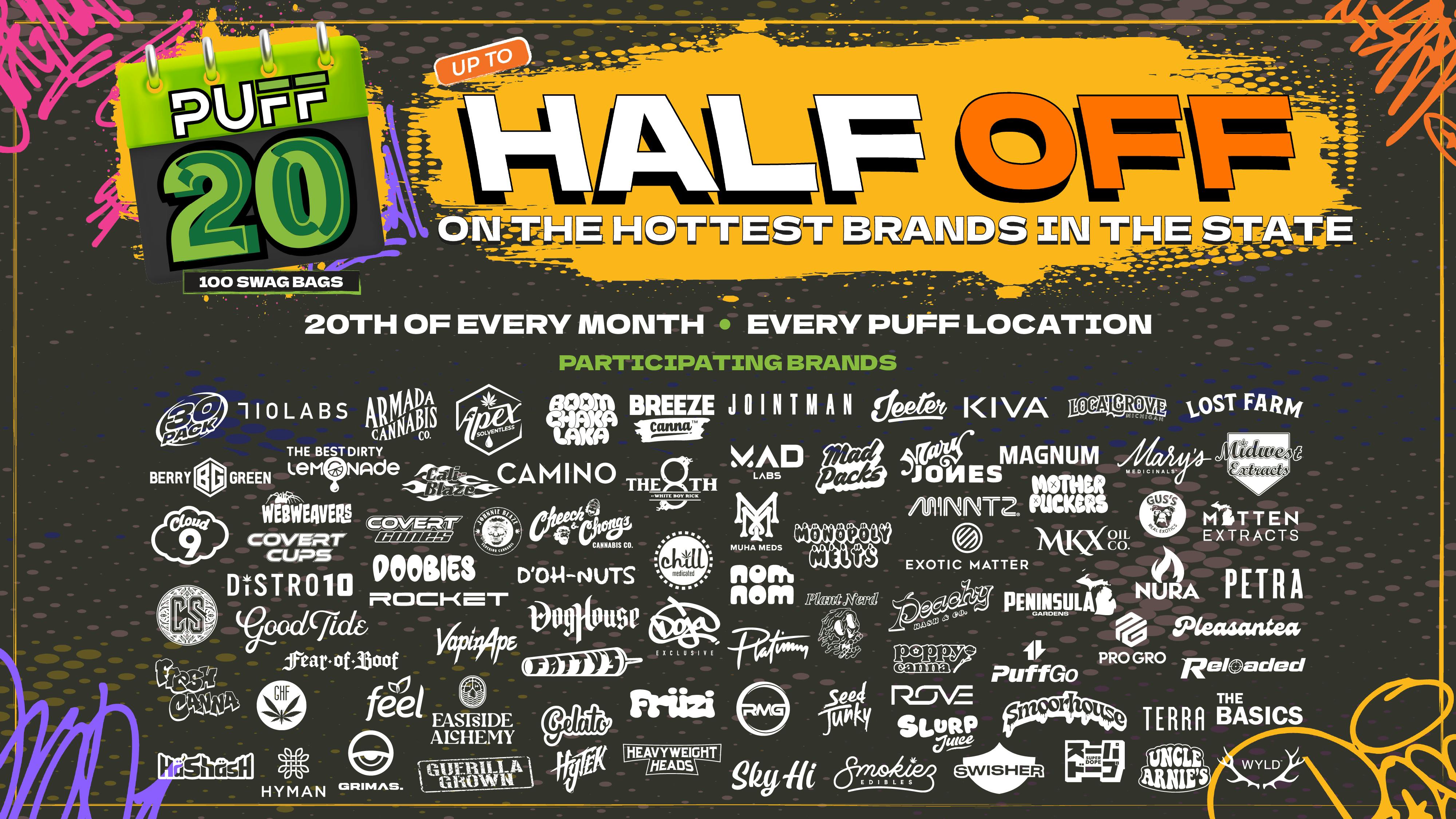 PUFF New Buffalo - RECREATION 21+ -NOW OPEN! TUESDAY OCTOBER 20TH UP TO 50% OFF!