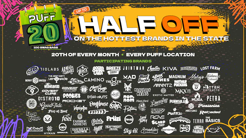 PUFF New Buffalo - RECREATION 21+ -NOW OPEN! TUESDAY OCTOBER 20TH UP TO 50% OFF!