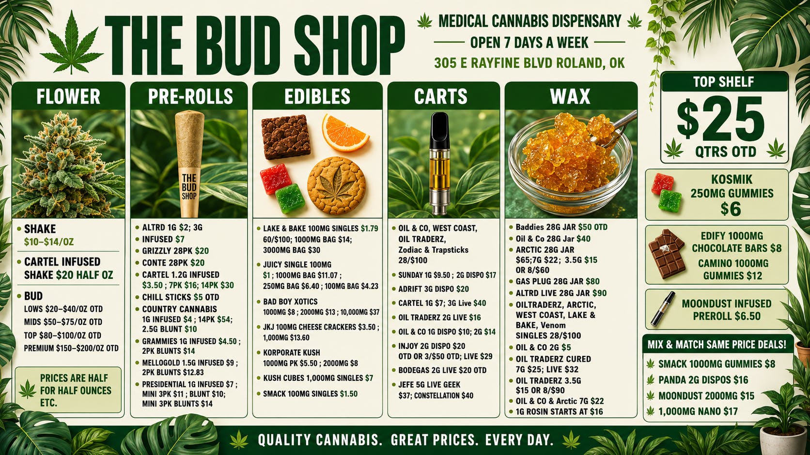 The Bud Shop 🔥CHECK OUT OUR PRICES! SOME HAVE DROPPED!!🔥