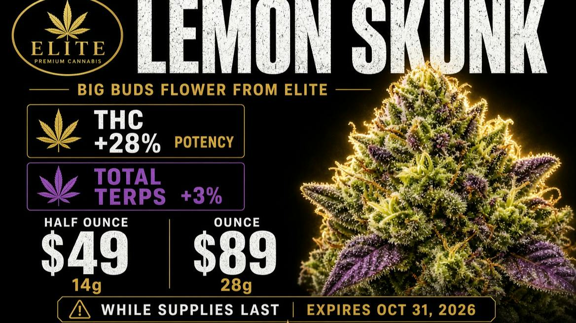 Stillwater Dispensary 🍋🔥 LEMON SKUNK 🍋🔥$49 Half Ounce