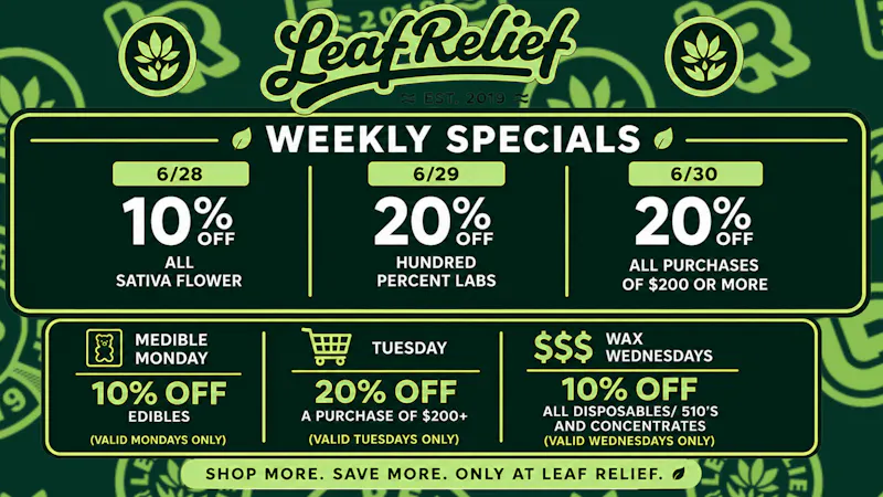 Leaf Relief - Youngstown 20% off Hundred Percent Labs Vapes