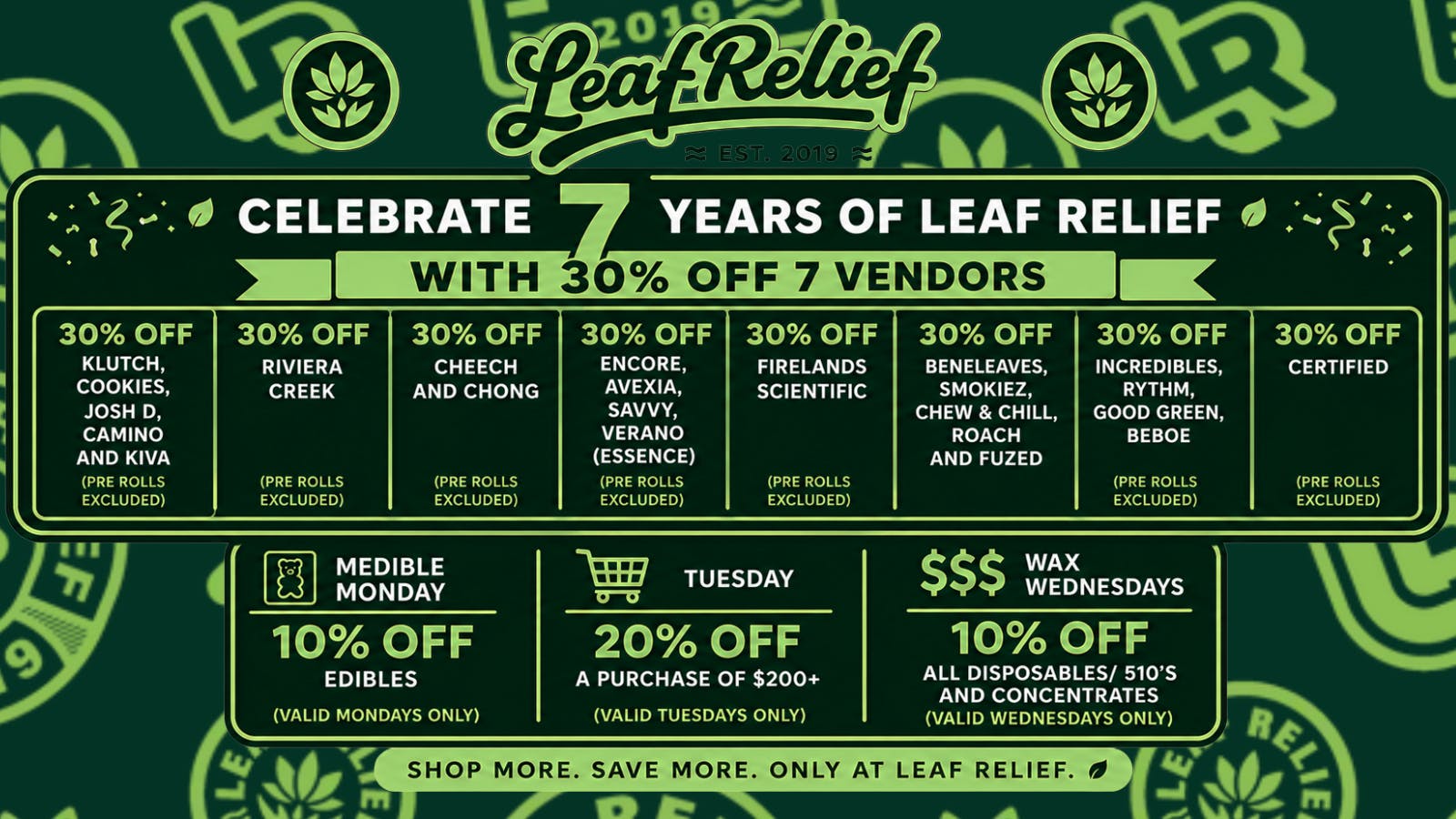 Leaf Relief - Reynoldsburg Celebrate 7 yrs w/Leaf Relief - 30% off 7 Vendors