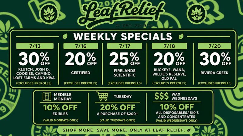 Leaf Relief - Reynoldsburg 20%-30% OFF YOUR FAVORITE BRANDS -WEEKLY DEALS!