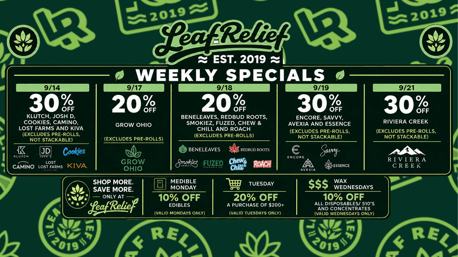 Leaf Relief - Reynoldsburg 20%-30% off your Favorite Brands - Leaf Relief