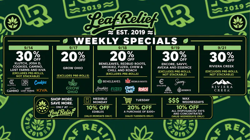 Leaf Relief - Reynoldsburg 20%-30% off your Favorite Brands - Leaf Relief
