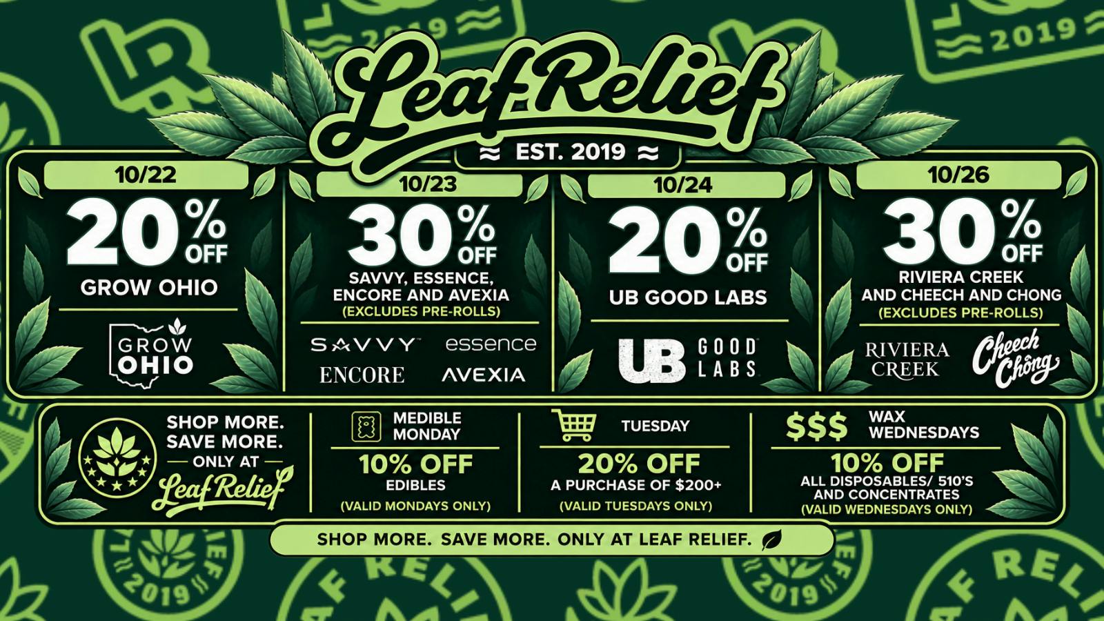 Leaf Relief - Austintown - NOW OPEN 20% -30% Off Your Favorite Brands at Leaf Relief!!