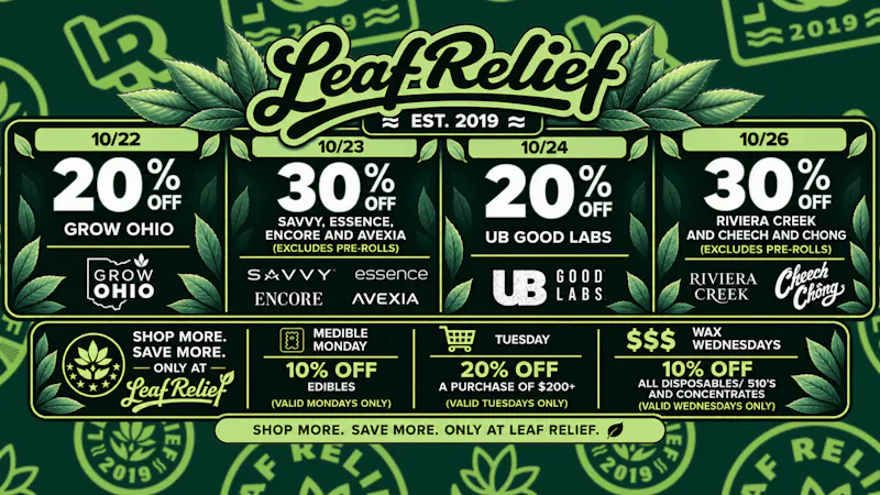Leaf Relief - Austintown - NOW OPEN 20% -30% Off Your Favorite Brands at Leaf Relief!!