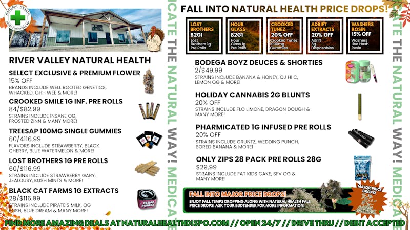 River Valley Natural Health FALL INTO NATURAL HEALTH STOREWIDE PRICE DROPS!!💨