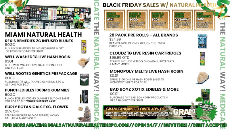 Miami Natural Health - Open 24 Hours BLACK FRIDAY BLOWOUT SALES AT NATURAL HEALTH!💥