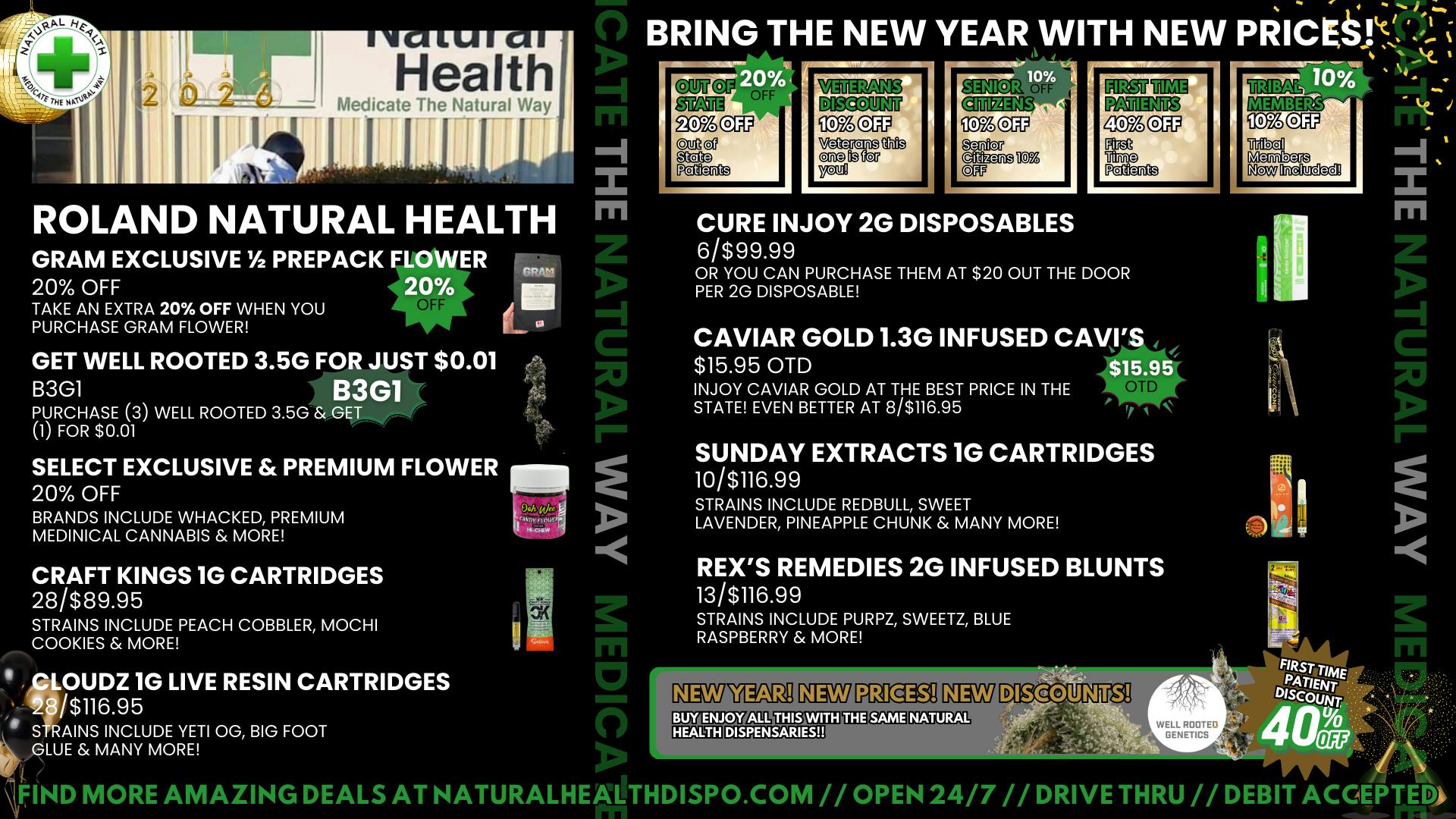Roland Natural Health (Drive Thru 24/7) NEW YEAR WITH NEW PRICE DROPS AT NATURAL HEALTH!