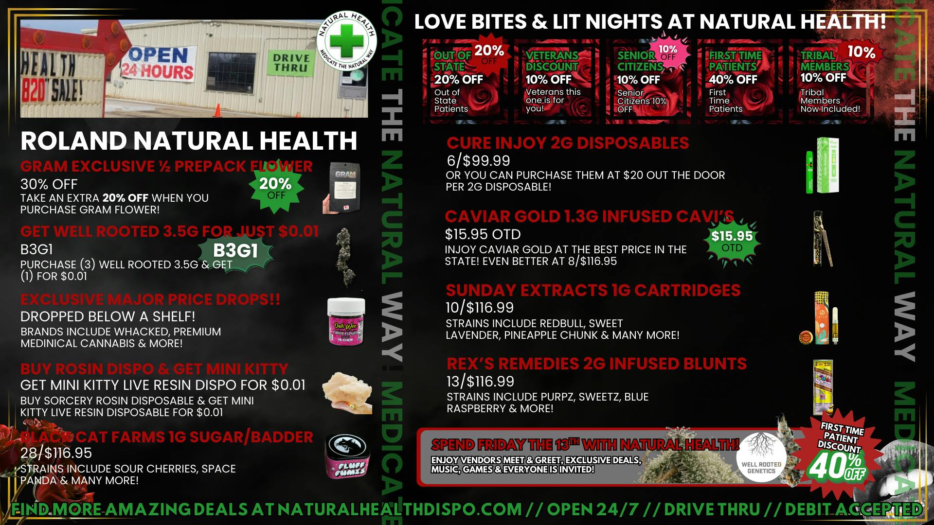 Roland Natural Health (Drive Thru 24/7) LOVE BITES & LIT NIGHTS AT NATURAL HEALTH!!💕