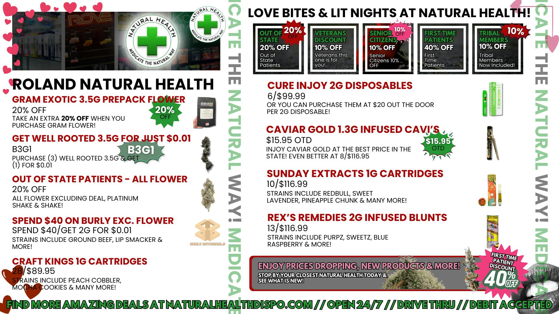 Roland Natural Health (Drive Thru 24/7) LOVE BITES & LIT NIGHTS AT NATURAL HEALTH!!💕