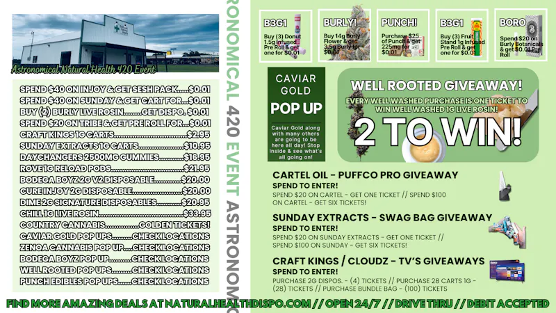 Sallisaw Natural Health 24/7 and Drive Thru! NATURAL HEALTH 420 STOREWIDE BLOWOUT SALES!💥