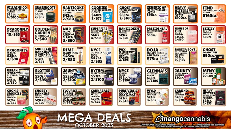 Mango Cannabis - Rochester Delivery October Mega Deals!🎃