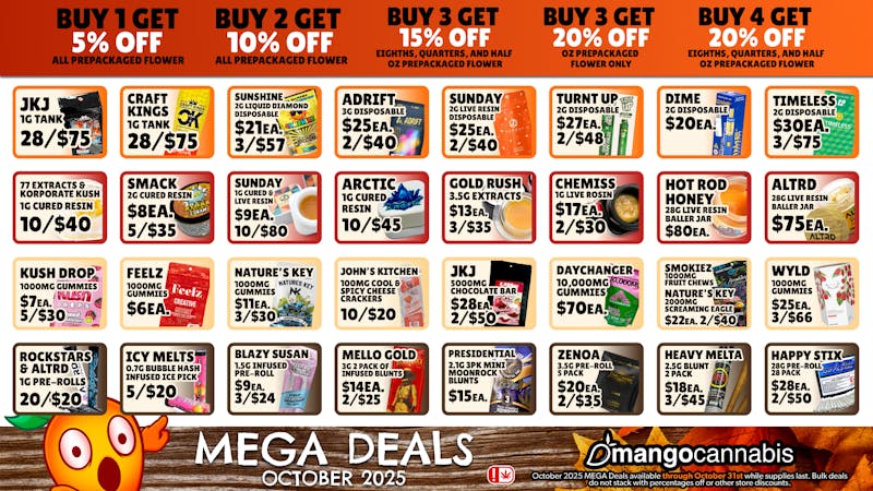 Mango Cannabis - OKC NW Expy Mango's October MEGA Deals 🎃