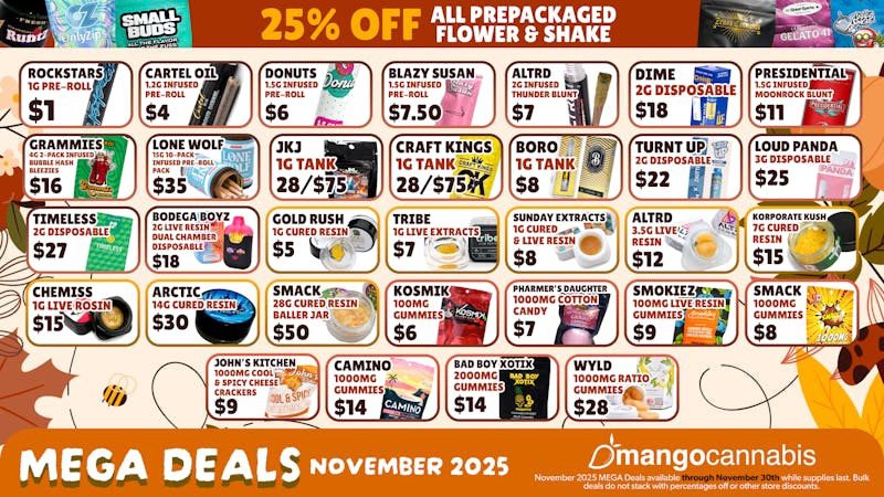 Mango Cannabis - Edmond Mango's Best Prices November MEGA Deals 🍁