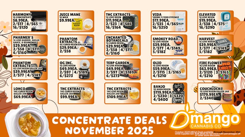 Mango Cannabis - Sunland Park COMING SOON! Mango's Best Prices November MEGA Deals 🍁